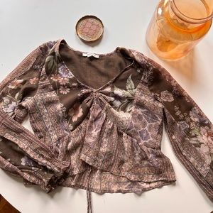 American Eagle Boho Blouse Top Small